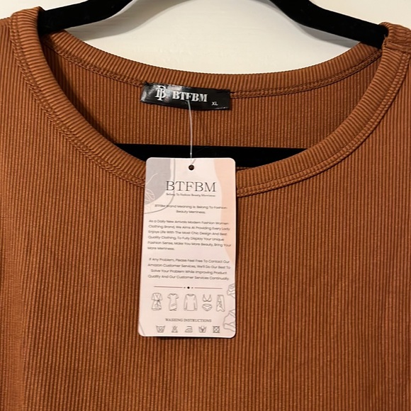 XL RUST MINI SIDE-RUCHED CINCH DRESS - Picture 3 of 4